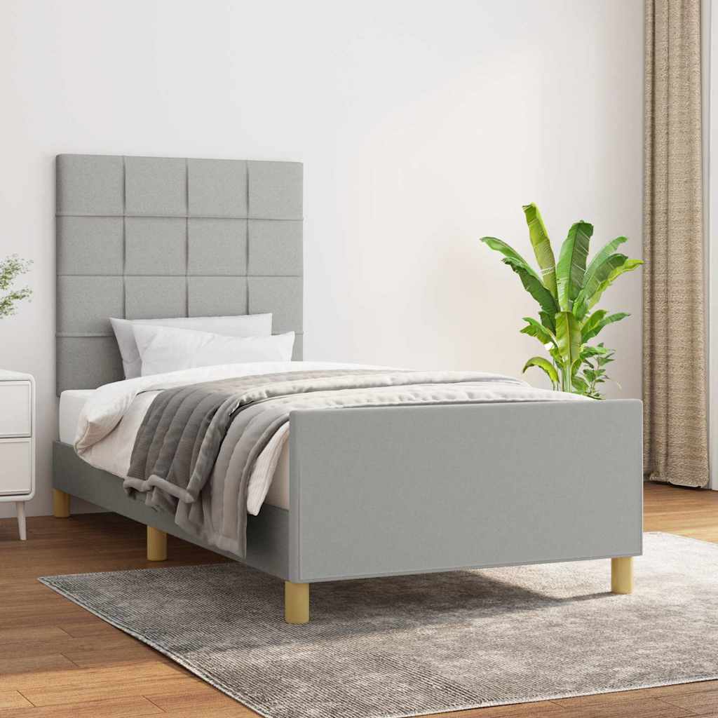 Vidaxl bedframe zonder matras 100x200 cm stof lichtgrijs