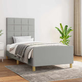 Vidaxl bedframe zonder matras 100x200 cm stof lichtgrijs