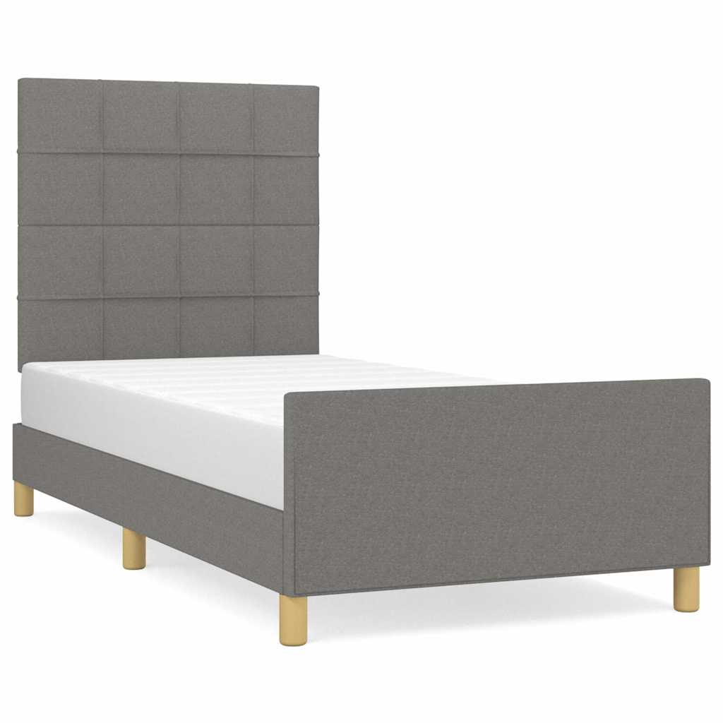 Vidaxl bedframe zonder matras 100x200 cm stof donkergrijs