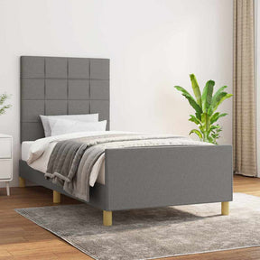 Vidaxl bedframe zonder matras 100x200 cm stof donkergrijs