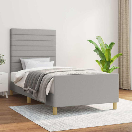 Vidaxl bedframe zonder matras 90x190 cm stof lichtgrijs