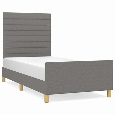 Vidaxl bedframe zonder matras 90x190 cm stof donkergrijs