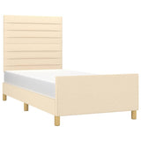 Vidaxl bedframe zonder matras 90x190 cm stof crèmekleurig