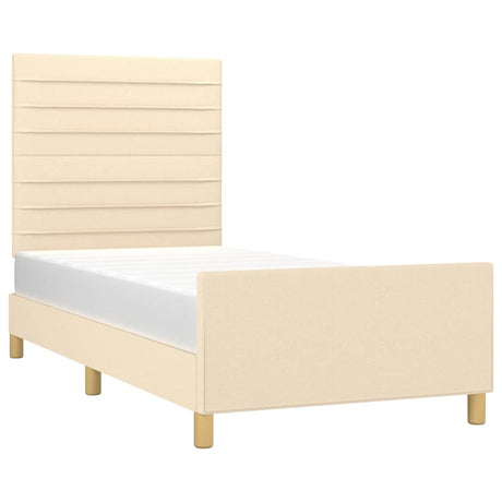 Vidaxl bedframe zonder matras 90x190 cm stof crèmekleurig