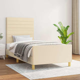 Vidaxl bedframe zonder matras 90x190 cm stof crèmekleurig