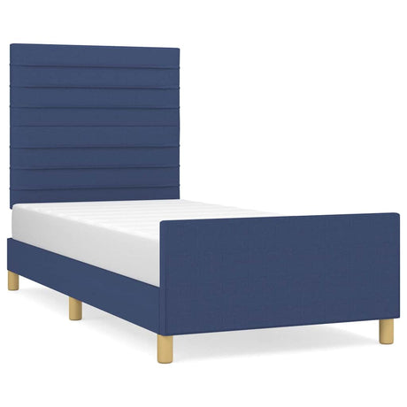 Vidaxl bedframe zonder matras 90x190 cm stof blauw