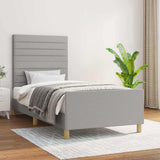 Vidaxl bedframe zonder matras 90x200 cm stof lichtgrijs
