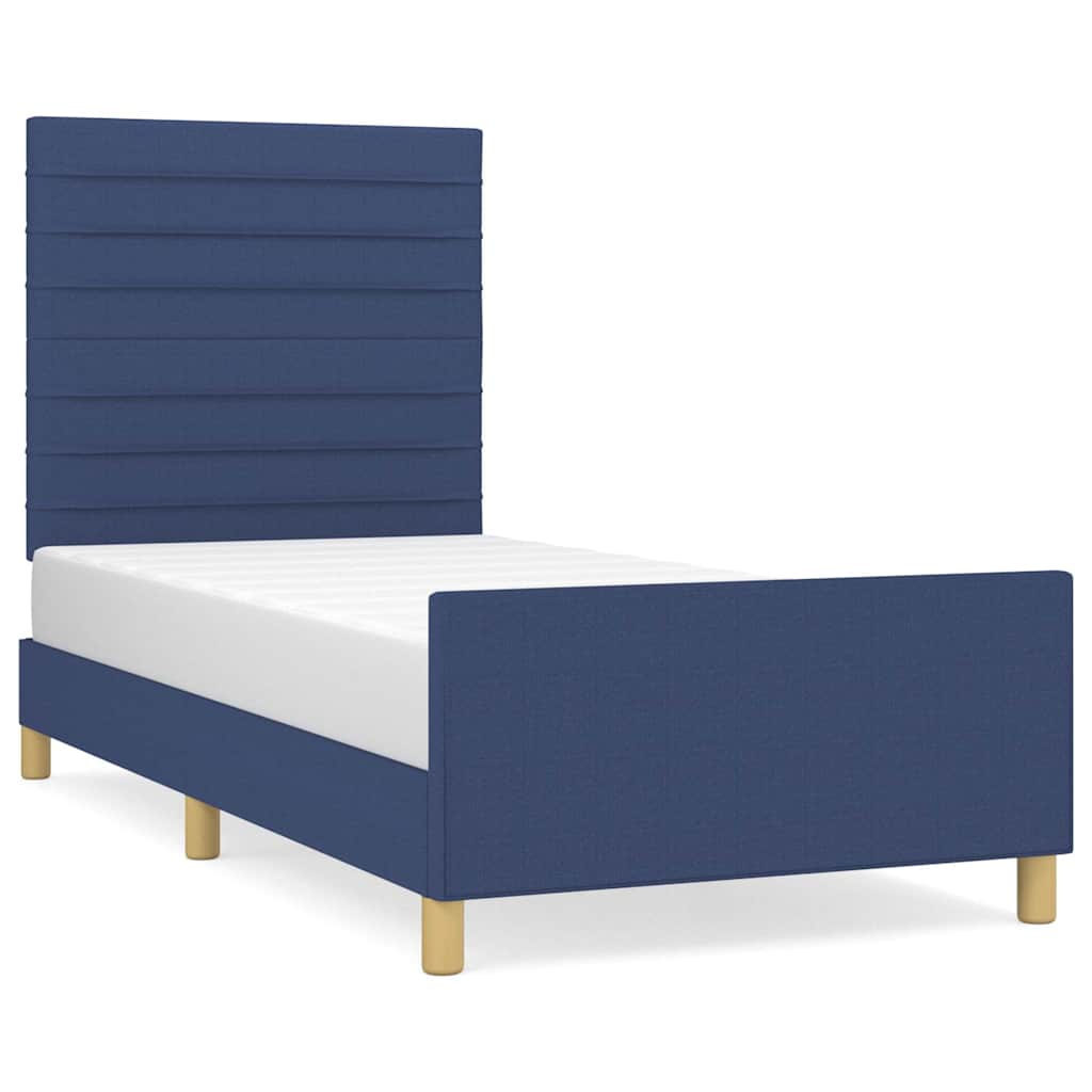 Vidaxl bedframe zonder matras 100x200 cm stof blauw