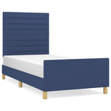 Vidaxl bedframe zonder matras 100x200 cm stof blauw