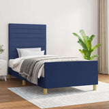 Vidaxl bedframe zonder matras 100x200 cm stof blauw