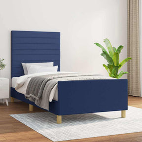 Vidaxl bedframe zonder matras 100x200 cm stof blauw