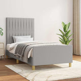 Vidaxl bedframe zonder matras 80x200 cm stof lichtgrijs