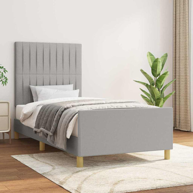 Vidaxl bedframe zonder matras 80x200 cm stof lichtgrijs