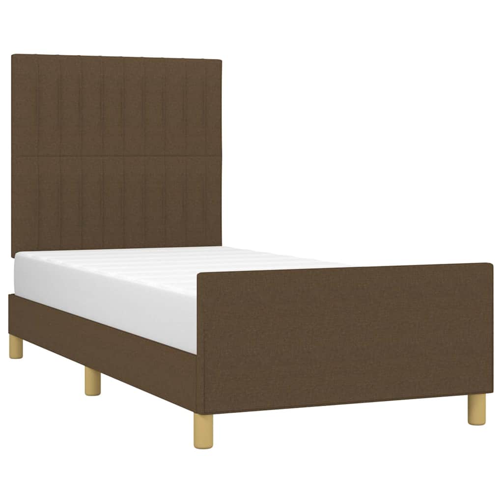 Vidaxl bedframe zonder matras 80x200 cm stof donkerbruin