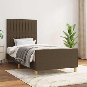 Vidaxl bedframe zonder matras 80x200 cm stof donkerbruin