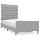 Vidaxl bedframe zonder matras 80x200 cm stof lichtgrijs