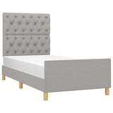 Vidaxl bedframe zonder matras 80x200 cm stof lichtgrijs