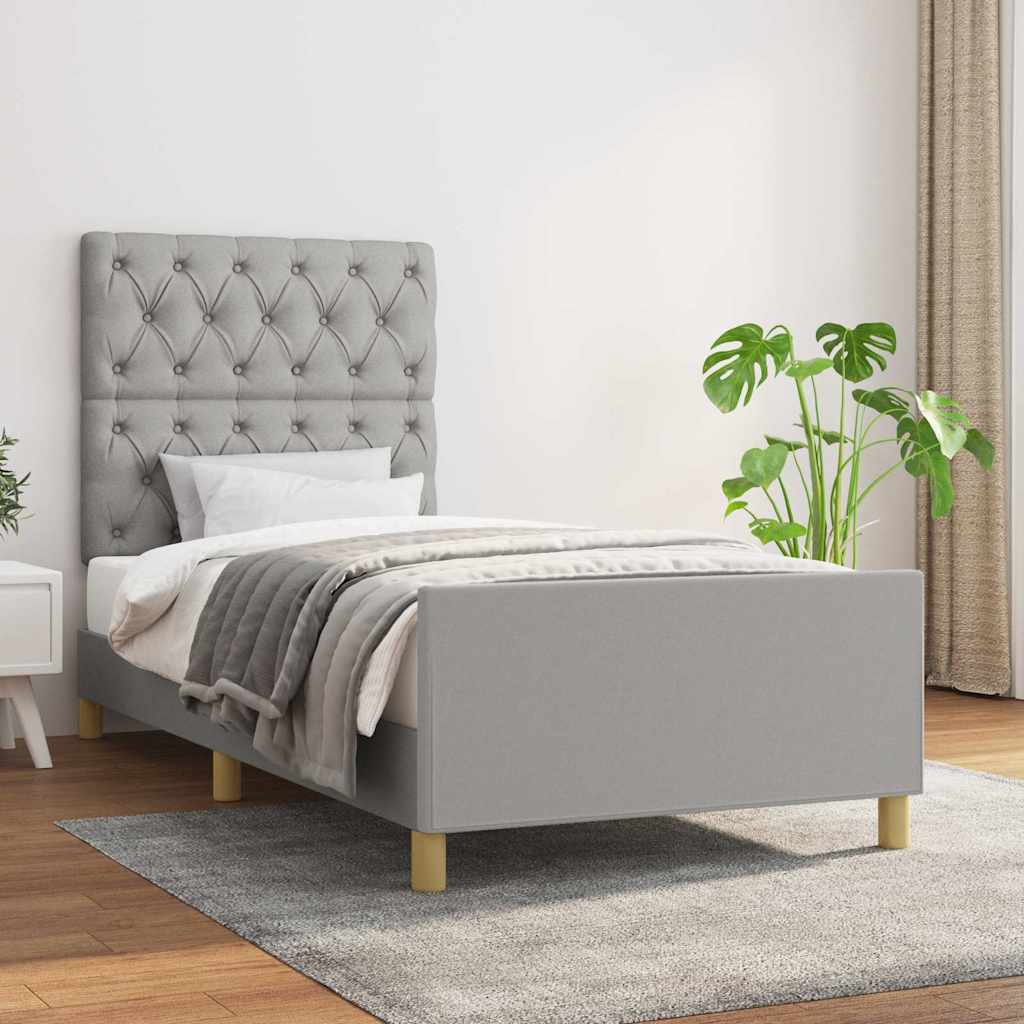 Vidaxl bedframe zonder matras 80x200 cm stof lichtgrijs