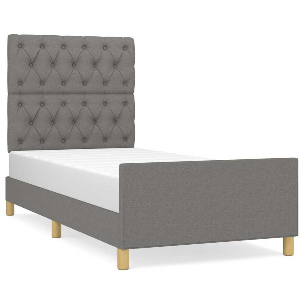 Vidaxl bedframe zonder matras 80x200 cm stof donkergrijs