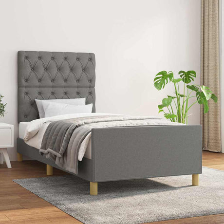 Vidaxl bedframe zonder matras 80x200 cm stof donkergrijs