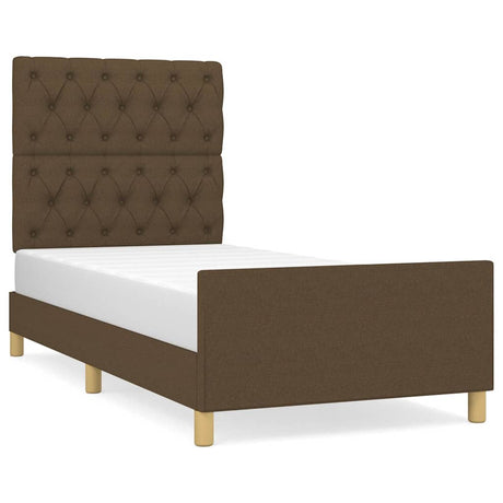 Vidaxl bedframe zonder matras 80x200 cm stof donkerbruin