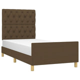 Vidaxl bedframe zonder matras 80x200 cm stof donkerbruin