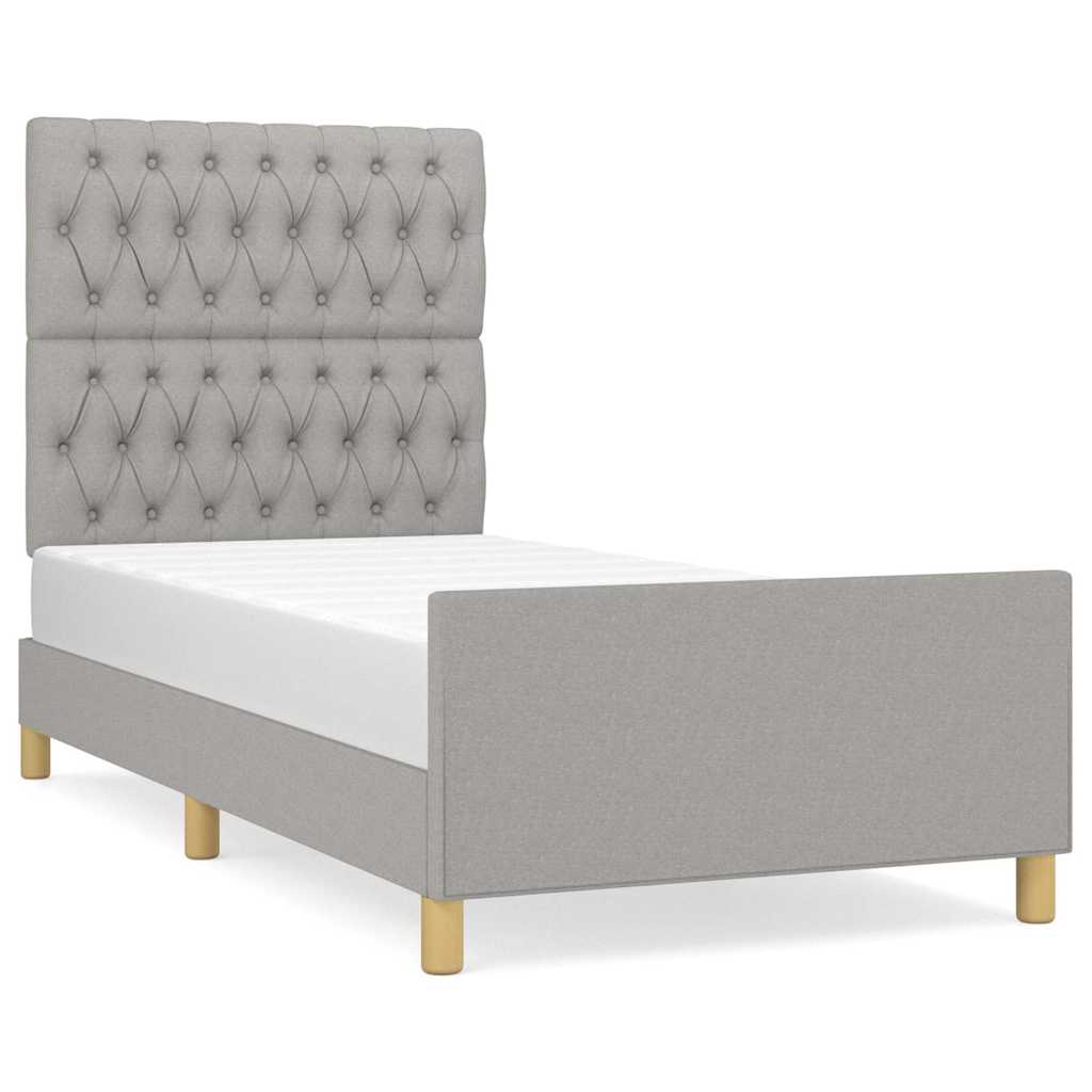Vidaxl bedframe zonder matras 90x190 cm stof lichtgrijs