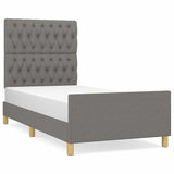 Vidaxl bedframe zonder matras 90x190 cm stof donkergrijs