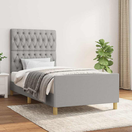 Vidaxl bedframe zonder matras 90x200 cm stof lichtgrijs
