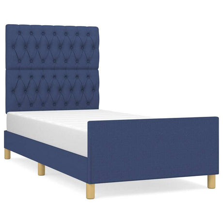 Vidaxl bedframe zonder matras 90x200 cm stof blauw