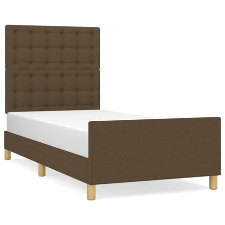 Vidaxl bedframe met hoofdeinde stof donkerbruin 80x200 cm