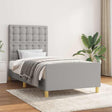 Vidaxl bedframe met hoofdeinde stof lichtgrijs 90x190 cm