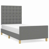 Vidaxl bedframe met hoofdeinde stof donkergrijs 90x190 cm