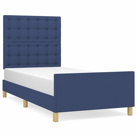 Vidaxl bedframe zonder matras 90x200 cm stof blauw
