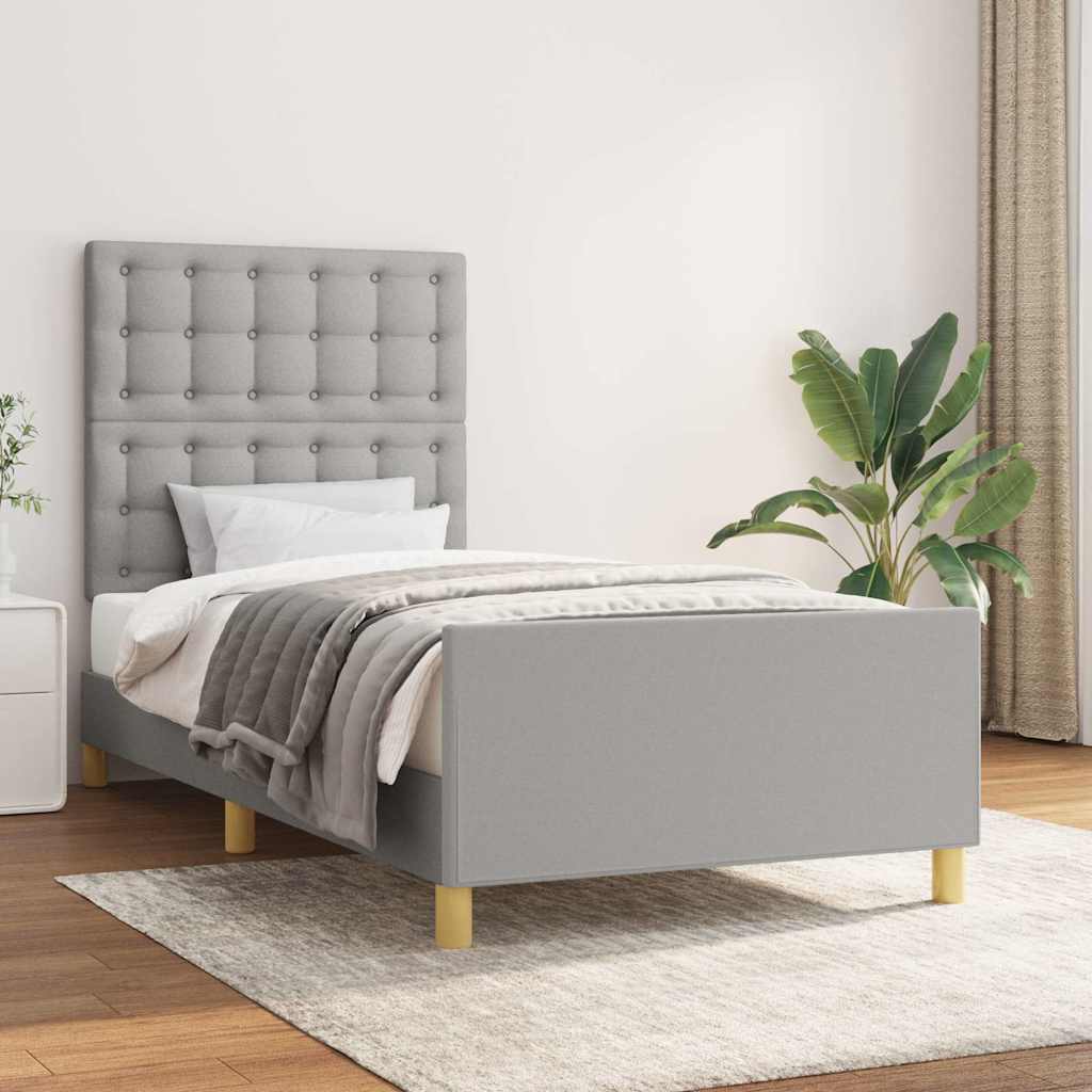 Vidaxl bedframe zonder matras 100x200 cm stof lichtgrijs