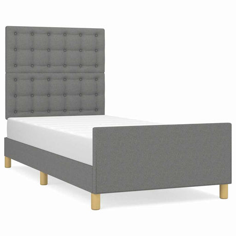 Vidaxl bedframe zonder matras 100x200 cm stof donkergrijs