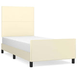 Vidaxl bedframe met hoofdbord kunstleer crèmekleurig 80x200 cm