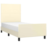 Vidaxl bedframe met hoofdbord kunstleer crèmekleurig 80x200 cm