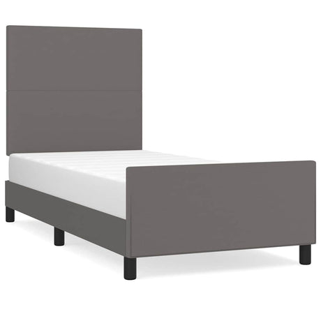 Vidaxl bedframe met hoofdbord kunstleer grijs 80x200 cm