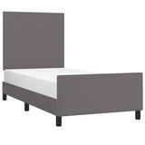 Vidaxl bedframe met hoofdbord kunstleer grijs 80x200 cm