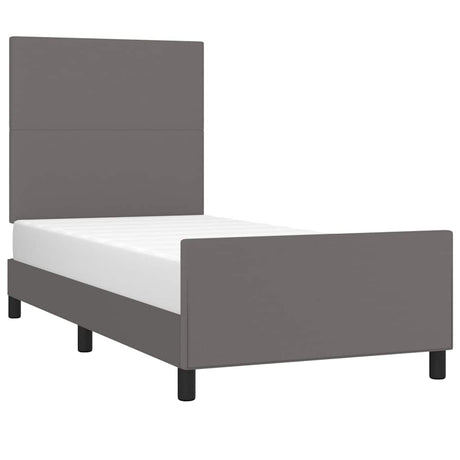 Vidaxl bedframe met hoofdbord kunstleer grijs 80x200 cm