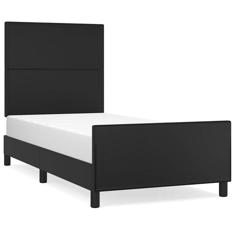 Vidaxl bedframe met hoofdbord kunstleer zwart 90x190 cm
