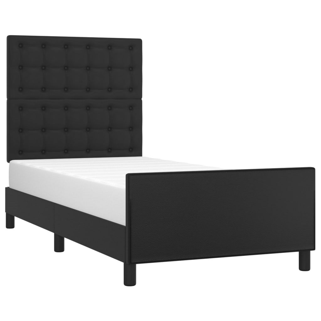 Vidaxl bedframe met hoofdbord kunstleer zwart 80x200 cm