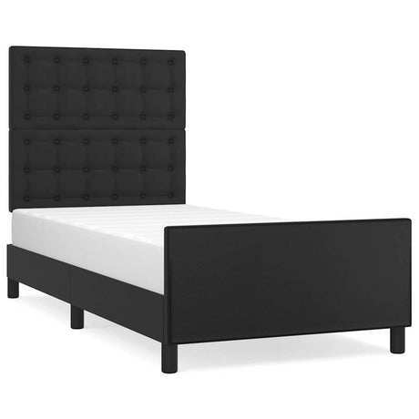 Vidaxl bedframe met hoofdbord kunstleer zwart 90x200 cm