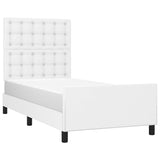 Vidaxl bedframe met hoofdbord kunstleer wit 90x200 cm