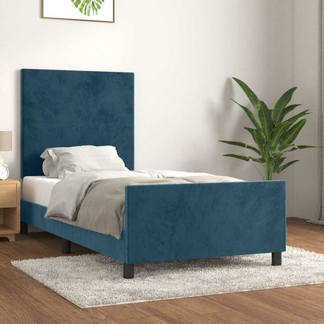 Vidaxl bedframe zonder matras 80x200 cm fluweel donkerblauw