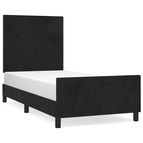 Vidaxl bedframe met hoofdeinde fluweel zwart 90x190 cm