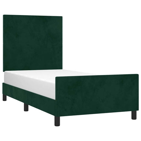 Vidaxl bedframe zonder matras 90x190 cm fluweel donkergroen