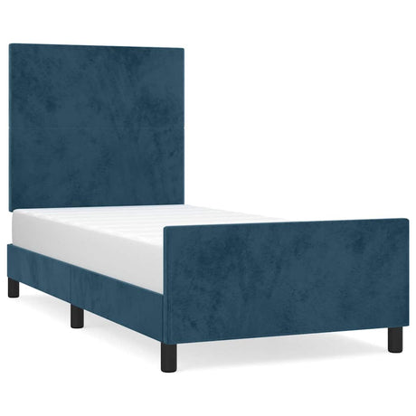 Vidaxl bedframe zonder matras 90x200 cm fluweel donkerblauw