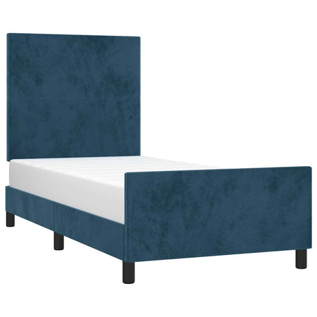 Vidaxl bedframe zonder matras 90x200 cm fluweel donkerblauw